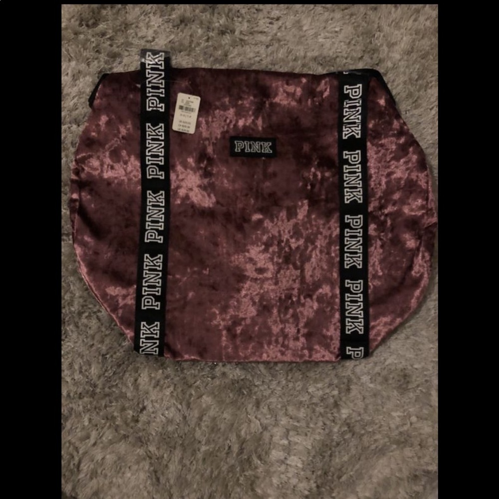 Pink duffle bag